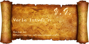 Verle István névjegykártya